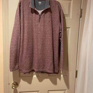 Izod Men's Quarter Zip Up Sweater - Light Maroon.‎ Size XL.